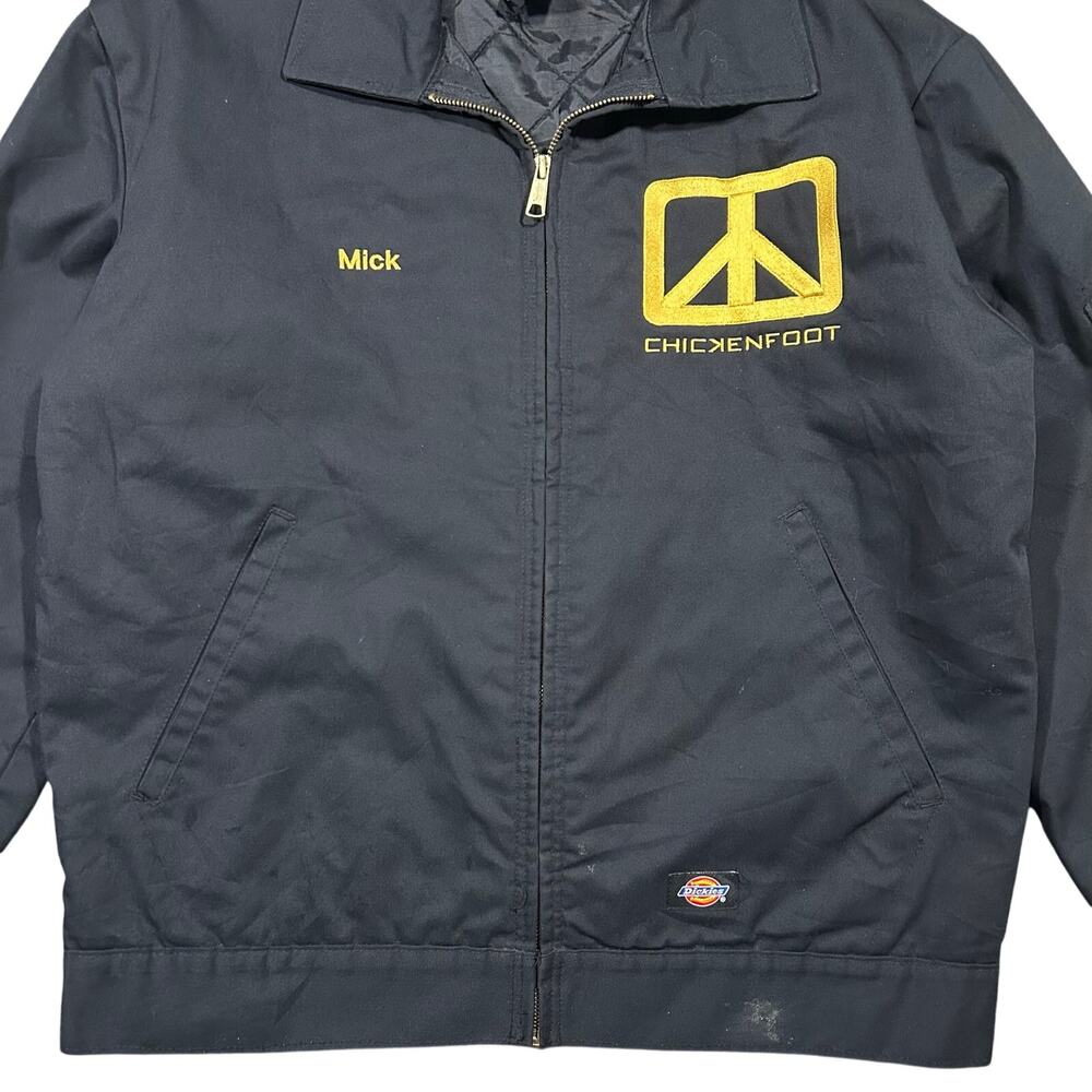 Vintage Y2K Dickies Eisenhower Jacket Black Quilt Lined Zip Bomber Harrington M - Picture 2 of 5